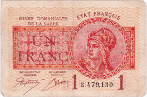 1 franc Mines domaniales de la Sarre type 1920