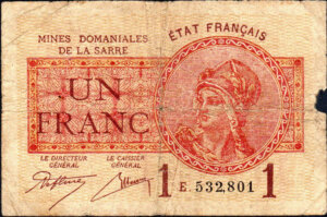 1 franc Mines domaniales de la Sarre type 1920