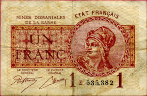 1 franc Mines domaniales de la Sarre type 1920