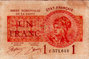 1 franc Mines domaniales de la Sarre type 1920