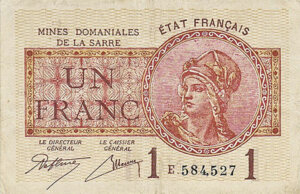 1 franc Mines domaniales de la Sarre type 1920