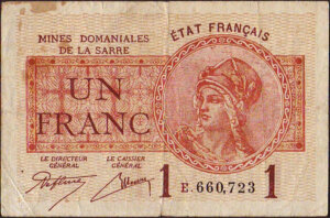 1 franc Mines domaniales de la Sarre type 1920