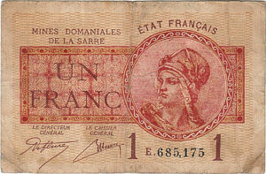 1 franc Mines domaniales de la Sarre type 1920