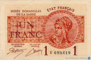 1 franc Mines domaniales de la Sarre type 1920