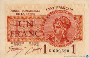 1 franc Mines domaniales de la Sarre type 1920