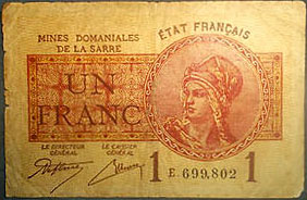 1 franc Mines domaniales de la Sarre type 1920