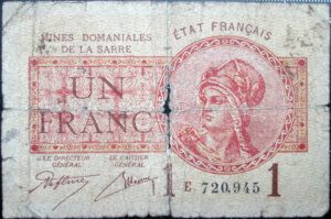 1 franc Mines domaniales de la Sarre type 1920