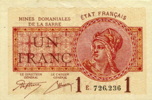 1 franc Mines domaniales de la Sarre type 1920