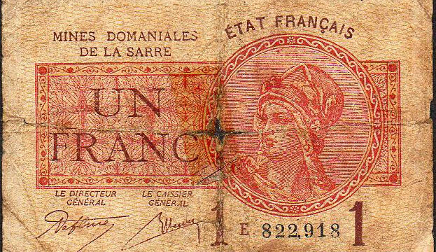 1 franc Mines domaniales de la Sarre type 1920