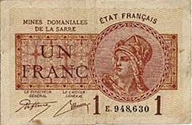 1 franc Mines domaniales de la Sarre type 1920