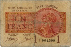 1 franc Mines domaniales de la Sarre type 1920