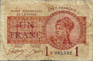 1 franc Mines domaniales de la Sarre type 1920