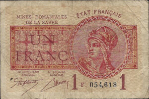 1 franc Mines domaniales de la Sarre type 1920