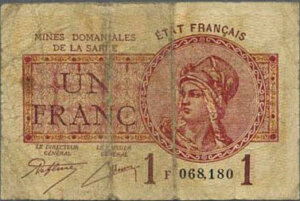 1 franc Mines domaniales de la Sarre type 1920