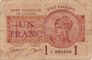 1 franc Mines domaniales de la Sarre type 1920