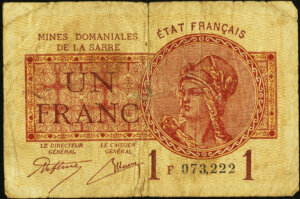 1 franc Mines domaniales de la Sarre type 1920