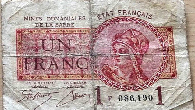 1 franc Mines domaniales de la Sarre type 1920