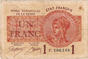 1 franc Mines domaniales de la Sarre type 1920