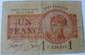 1 franc Mines domaniales de la Sarre type 1920