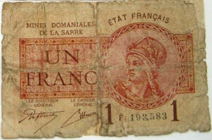 1 franc Mines domaniales de la Sarre type 1920