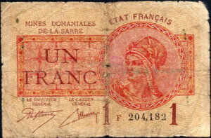 1 franc Mines domaniales de la Sarre type 1920