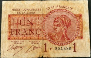 1 franc Mines domaniales de la Sarre type 1920