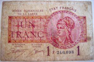 1 franc Mines domaniales de la Sarre type 1920