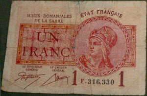 1 franc Mines domaniales de la Sarre type 1920