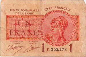 1 franc Mines domaniales de la Sarre type 1920