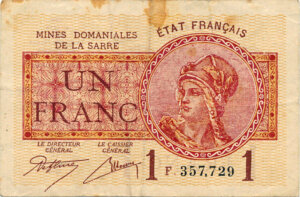 1 franc Mines domaniales de la Sarre type 1920