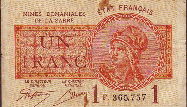 1 franc Mines domaniales de la Sarre type 1920