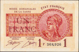 1 franc Mines domaniales de la Sarre type 1920