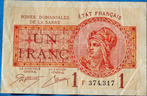 1 franc Mines domaniales de la Sarre type 1920