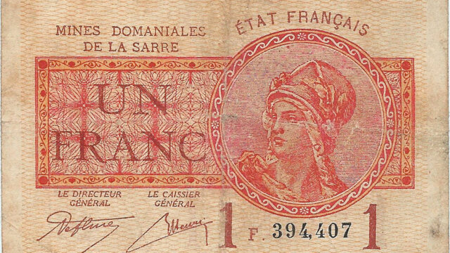 1 franc Mines domaniales de la Sarre type 1920