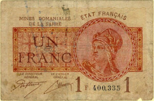 1 franc Mines domaniales de la Sarre type 1920