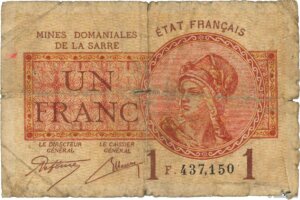 1 franc Mines domaniales de la Sarre type 1920