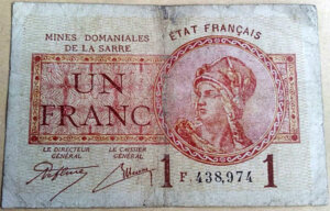 1 franc Mines domaniales de la Sarre type 1920