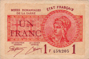 1 franc Mines domaniales de la Sarre type 1920