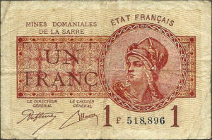 1 franc Mines domaniales de la Sarre type 1920