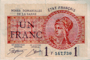 1 franc Mines domaniales de la Sarre type 1920