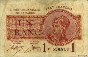 1 franc Mines domaniales de la Sarre type 1920