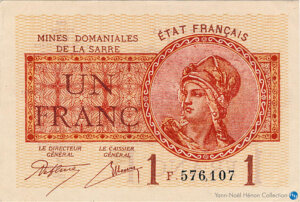 1 franc Mines domaniales de la Sarre type 1920