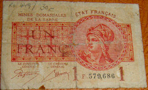 1 franc Mines domaniales de la Sarre type 1920