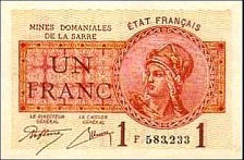 1 franc Mines domaniales de la Sarre type 1920