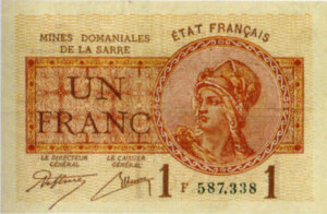 1 franc Mines domaniales de la Sarre type 1920