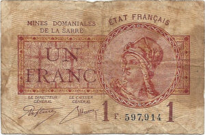 1 franc Mines domaniales de la Sarre type 1920