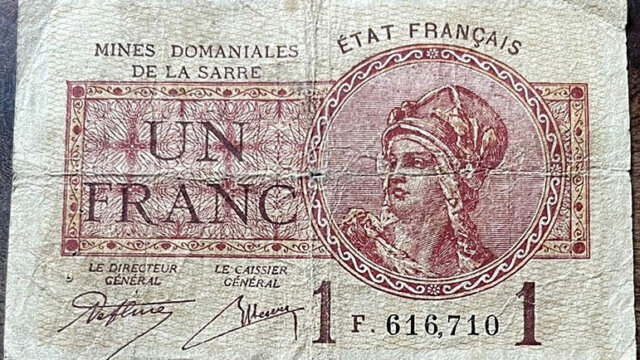 1 franc Mines domaniales de la Sarre type 1920