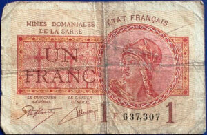 1 franc Mines domaniales de la Sarre type 1920