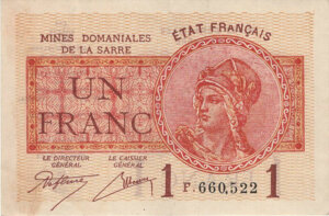 1 franc Mines domaniales de la Sarre type 1920