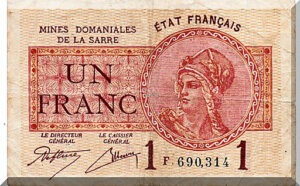 1 franc Mines domaniales de la Sarre type 1920